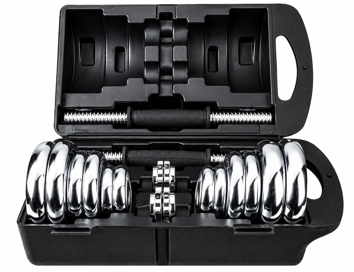 Chrome Dumbbell Set 15KG, 20KG & 30KG