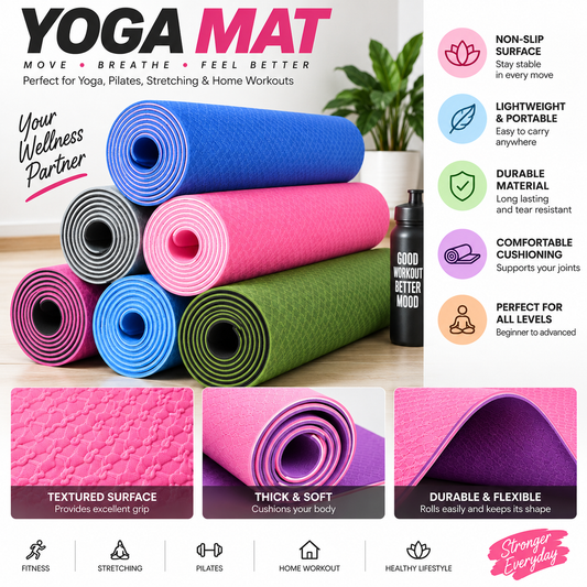 Premium TPE Yoga Mat – 8mm & 10mm